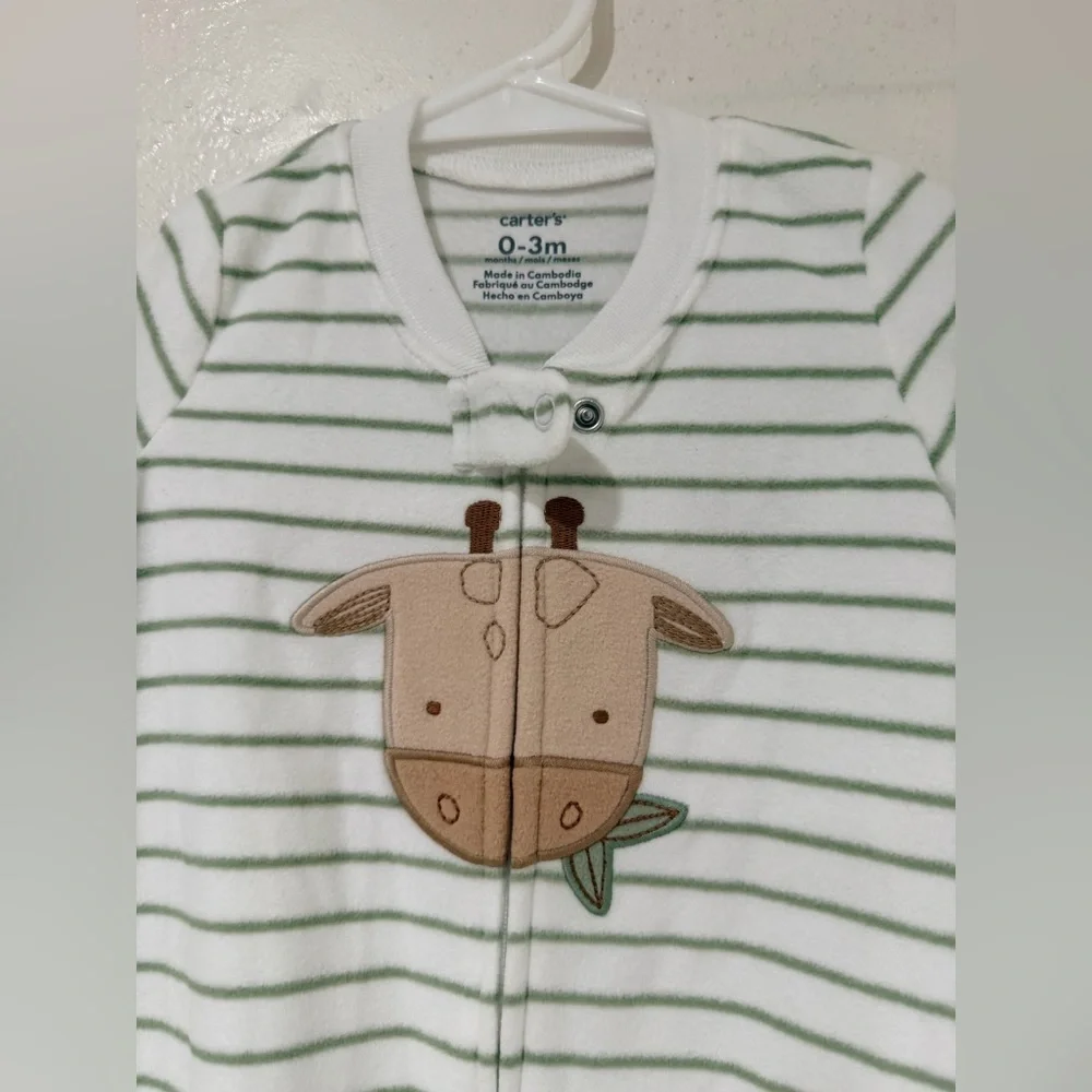 Striped White and Green Kids Pajamas